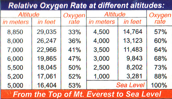 Oxygent Chart