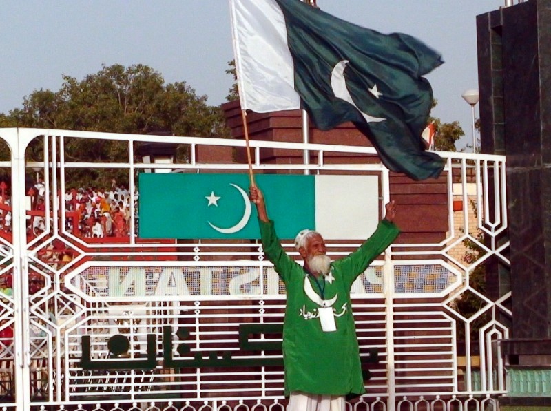 Pakistani man with flag