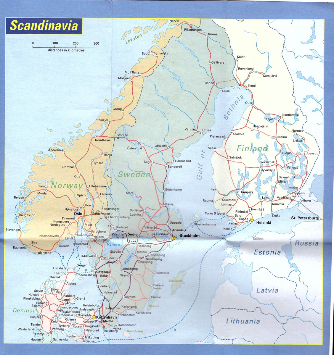 Scandinavia Rail map