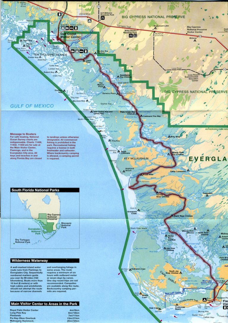 kayaking the Florida Everglades Route Map - Realworld Adventures