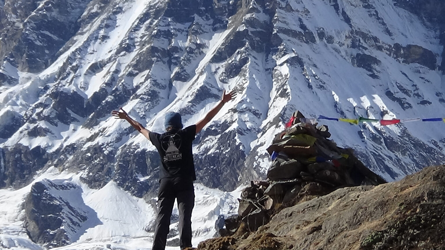 Quadro su Tela Bandiere tibetane a Annapurna Base Camp 4200m